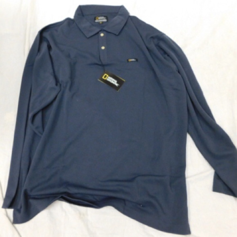 National Geographic Men’s Blue Knit Shirt Xlarge